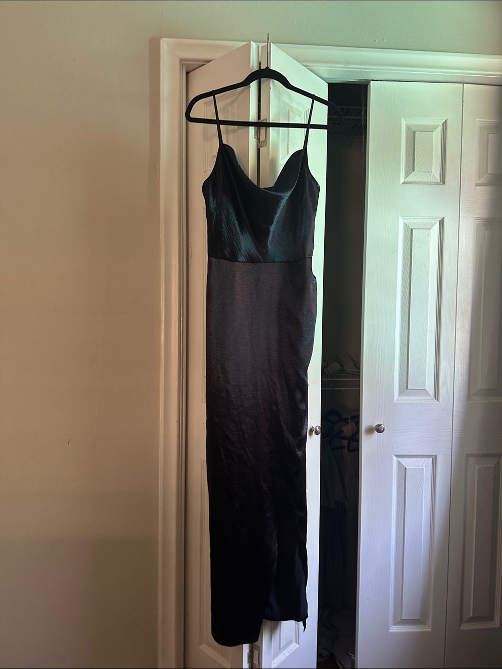 Wayf Black Cowl Neck Slip Maxi Dress